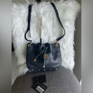 Mcm Black Leather Shoulder Bag
